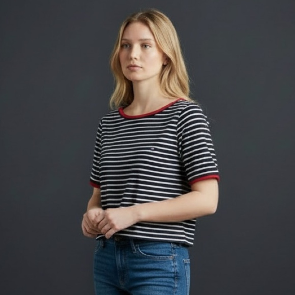 Tommy Hilfiger 100% Cotton Short Sleeve Top Size Medium